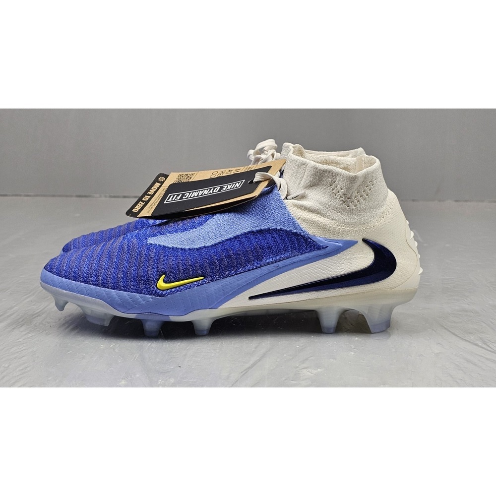 Nike Phantom 6 High Elite FG LV8 Soccer Cleats Mens 6 White Blue HQ2328-400